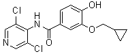 CAS 登录号：475271-62-6, 3-(环丙基甲氧基)-N-(3,5-二氯-4-吡啶基)-4-羟基苯甲酰胺