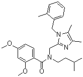 N-(3-甲基丁基)-2,4-二甲氧基-N-[[1-(2-甲基苯基甲基)-4,5-二甲基-1H-咪唑-2-基]甲基]苯甲酰胺分子结构 (CAS 475466-57-0)
