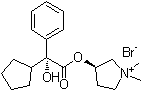 structure of CAS# 475468-09-8, (3R)-3-[[(2R)-环戊基羟基苯基乙酰基]氧基]-1,1-二甲基吡咯烷鎓溴化物