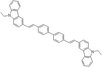 4,4'-双(9-乙基-3-咔唑乙烯基)-1,1'-联苯分子结构 (CAS 475480-90-1)