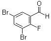 structure of CAS# 477535-40-3, 3,5-Dibromo-2-fluorobenzaldehyde
