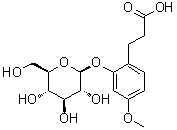 structure of CAS# 477873-63-5, 2-O-beta-D-葡糖基氧基-4-甲氧基苯丙酸