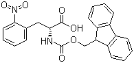 structure of CAS# 478183-70-9, N-[(9H-Fluoren-9-ylmethoxy)carbonyl]-2-nitro-D-phenylalanine