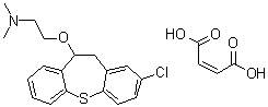 2-[(2-氯-10,11-二氢二苯并[b,f]硫杂卓-10-基)氧基]-N,N-二甲基乙胺马来酸盐分子结构 (CAS 4789-54-2)