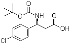 structure of CAS# 479064-90-9, Boc-(S)-3-Amino-3-(4-chlorophenyl)propionic acid