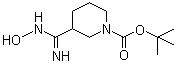 structure of CAS# 479080-28-9, 3-[氨基(羟基亚氨基)甲基]-1-哌啶甲酸叔丁酯