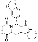 CAS 登录号：479545-76-1, (6R,12aR)-6-(1,3-苯并二氧杂环戊烯-5-基)-6,7,12,12a-四氢-1H-[1,4]恶嗪并[4',3':1,6]吡啶并[3,4-b]吲哚-1,4(3H)-二酮