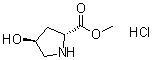 (4S)-4-羟基-D-脯氨酸甲酯盐酸盐分子结构 (CAS 481704-21-6)