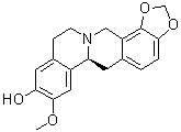 CAS # 483-44-3, (S)-Cheilanthifoline, (6aS)-6,6a,11,14-Tetrahydro-8-methoxy-12H-benzo[a]-1,3-benzodioxolo[4,5-g]quinolizin-9-ol, (-)-(S)-Cheilanthifoline, (-)-Cheilanthifoline