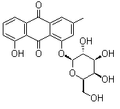 structure of CAS# 4839-60-5, 大黄酚-1-O-葡萄糖苷