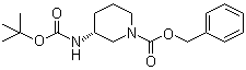 (3R)-3-[(叔丁氧羰基)氨基]哌啶-1-甲酸苄酯分子结构 (CAS 485820-12-0)