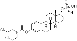 CAS # 4891-15-0, Estramustine phosphate, Estradiol 3-[bis(2-chloroethyl)carbamate] dihydrogen phosphate, (17beta)-Estra-1,3,5(10)-triene-3,17-diol 3-[bis(2-chloroethyl)carbamate] 17-(dihydrogen phosphate)