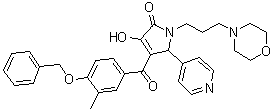 1,5-Dihydro-3-hydroxy-4-[3-methyl-4-(phenylmethoxy)benzoyl]-1-[3-(4-morpholinyl)propyl]-5-(4-pyridinyl)-2H-pyrrol-2-one molecular structure (CAS 489415-96-5)
