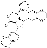 CAS 登录号：491833-25-1, (1R,3S,5S,8aS)-1,3-二(2,3-二氢-1,4-苯并二恶英-6-基)四氢-5-苯基-3H,8H-恶唑并[4,3-c][1,4]恶嗪-8-酮