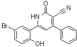 3-氰基-4-苯基-6-(3-溴-6-羟基苯基)-2(1H)-吡啶酮分子结构 (CAS 491871-58-0)