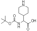 alpha-[[叔丁氧羰基]氨基]-4-哌啶乙酸分子结构 (CAS 494210-73-0)