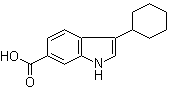 structure of CAS# 494799-17-6, 3-环己基-6-吲哚羧酸