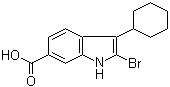 3-环己基-2-溴-1H-吲哚-6-羧酸分子结构 (CAS 494799-76-7)