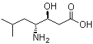 (3S,4R)-4-氨基-3-羟基-6-甲基庚酸分子结构 (CAS 49642-11-7)