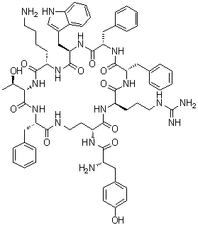CAS 登录号：496849-46-8, L-酪氨酰-(2R)-2,4-二氨基丁酰基-L-精氨酰-L-苯丙氨酰-L-苯丙氨酰-D-色氨酰-L-赖氨酰-L-苏氨酰-L-苯丙氨酸(9→2)-内酰胺