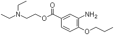 CAS # 499-67-2, Proxymetacaine, 2-(Diethylamino)ethyl 3-amino-4-propoxybenzoate, 3-Amino-4-propoxybenzoic acid 2-(diethylamino)ethyl ester, Ophthaine, Proparacaine