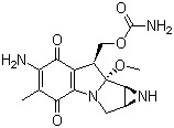 CAS # 50-07-7, Mitomycin C, [1aR-(1aalpha,8beta,8aalpha,8balpha)]-6-Amino-8-[[(aminocarbonyl)oxy]methyl]-1,1a,2,8,8a,8b-hexahydro-8a-methoxy-5-methylazirino[2',3':3,4]pyrrolo[1,2-alpha]indole-4,7-dione, 6-Amino-1,1a,2,8,8a,8b-hexahydro-8-(hydroxymethyl)-8a-methoxy-5-methylazirino[2',3':3,4]pyrrolo[1,2-a]indole-4,7-dione carbamate (ester)