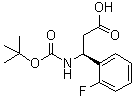 structure of CAS# 500770-71-8, (betaS)-beta-[[(1,1-Dimethylethoxy)carbonyl]amino]-2-fluorobenzenepropanoic acid