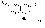 structure of CAS# 500770-82-1, N-叔丁氧羰基-L-3-氨基-3-(4-氰基苯基)丙酸