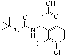 structure of CAS# 500788-91-0, (betaR)-2,3-Dichloro-beta-[[(1,1-dimethylethoxy)carbonyl]amino]benzenepropanoic acid