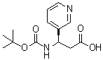 structure of CAS# 500788-96-5, (betaR)-beta-[[(1,1-Dimethylethoxy)carbonyl]amino]-3-pyridinepropanoic acid