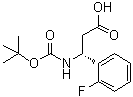 structure of CAS# 500789-03-7, (betaR)-beta-[[叔丁氧羰基]氨基]-2-氟苯丙酸