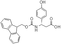 structure of CAS# 501015-33-4, (betaS)-beta-[[(9H-芴-9-基甲氧基)羰基]氨基]-4-羟基苯丙酸