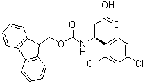structure of CAS# 501015-34-5, (betaS)-2,4-Dichloro-beta-[[(9H-fluoren-9-ylmethoxy)carbonyl]amino]benzenepropanoic acid