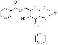 甲基 2-叠氮基-2-脱氧-3-O-(苯基甲基)-alpha-D-吡喃葡萄糖苷 6-苯甲酸酯分子结构 (CAS 501088-17-1)