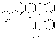 苯基 6-脱氧-2,3,4-三-O-(苯基甲基)-1-硫代-beta-L-吡喃甘露糖苷分子结构 (CAS 503065-79-0)