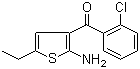structure of CAS# 50508-60-6, 2-Amino-3-(2-chlorobenzoyl)-5-ethylthiophene