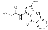 2-(氨基乙酰氨基)-3-(2-氯苯甲酰基)-5-乙基噻吩分子结构 (CAS 50509-09-6)
