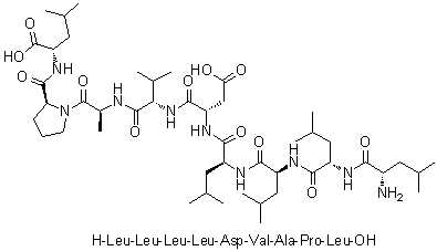 L-亮氨酰-L-亮氨酰-L-亮氨酰-L-亮氨酰-L-alpha-天冬氨酰-L-缬氨酰-L-丙氨酰-L-脯氨酰-L-亮氨酸分子结构 (CAS 506421-86-9)