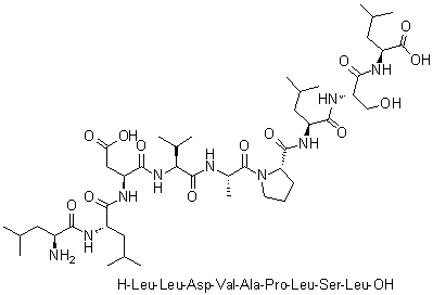 L-亮氨酰-L-亮氨酰-L-alpha-天冬氨酰-L-缬氨酰-L-丙氨酰-L-脯氨酰-L-亮氨酰-L-丝氨酰-L-亮氨酸分子结构 (CAS 506421-88-1)