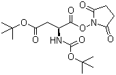 N-叔丁氧羰基-L-天门冬氨酸 4-叔丁酯 1-羟基琥珀酰亚胺酯分子结构 (CAS 50715-50-9)