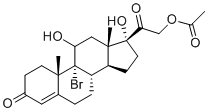 structure of CAS# 50733-54-5, 9-溴-11,17,21-三羟基孕甾-4-烯-3,20-二酮21-乙酸酯