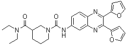 CAS 登录号：508186-08-1, N1-(2,3-二-2-呋喃基-6-喹喔啉基)-N3,N3-二乙基-1,3-哌啶二甲酰胺