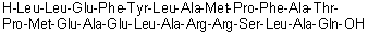 CAS 登录号：508230-31-7, L-亮氨酰-L-亮氨酰-L-alpha-谷氨酰-L-苯丙氨酰-L-酪氨酰-L-亮氨酰-L-丙氨酰-L-蛋氨酰-L-脯氨酰-L-苯丙氨酰-L-丙氨酰-L-苏氨酰-L-脯氨酰-L-蛋氨酰-L-alpha-谷氨酰-L-丙氨酰-L-alpha-谷氨酰-L-亮氨酰-L-丙氨酰-L-精氨酰-L-精氨酰-L-丝氨酰-L-亮氨酰-L-丙氨酰-L-谷氨酰胺