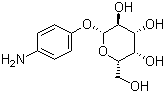 CAS # 5094-33-7, beta-D-Galactopyranoside 4-aminophenyl, Galactopyranoside p-aminophenyl, beta-D-p-Aminophenyl galactopyranoside, 4-Aminophenyl beta-D-galactopyranoside, 4-Aminophenyl-beta-D-galactoside, NSC 87909, PAPG, p-Aminophenyl galactoside, p-Aminophenyl beta-D-galactopyranoside