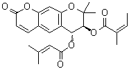 CAS # 51059-45-1, (2Z)-2-Methyl-2-butenoic acid (6R,7S)-7,8-dihydro-8,8-dimethyl-6-[(3-methyl-1-oxo-2-butenyl)oxy]-2-oxo-2H,6H-benzo[1,2-b:5,4-b']dipyran-7-yl ester, AD II