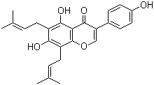 6,8-二异戊烯基金雀异黄素分子结构 (CAS 51225-28-6)