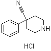 4-氰基-4-苯基哌啶盐酸盐分子结构 (CAS 51304-58-6)