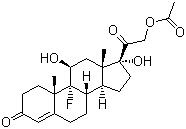 CAS # 514-36-3, Fludrocortisone acetate, [2-[(9S)-9-Fluoro-11,17-dihydroxy-10,13-dimethyl-3-oxo-1,2,6,7,8,11,12,14,15,16-decahydrocyclopenta[a]phenanthren-17-yl]-2-oxo-ethyl] acetate