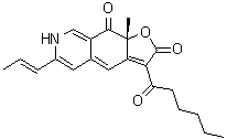 CAS 登录号：514-66-9, (9aR)-9a-甲基-3-(1-氧代己基)-6-(1E)-1-丙烯-1-基呋喃并[3,2-g]异喹啉-2,9(7H,9aH)-二酮
