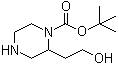 CAS # 517866-79-4, 1-(tert-Butyloxycarbonyl)-2-(2-hydroxyethyl)piperazine, 2-(2-Hydroxyethyl)-1-piperazinecarboxylic acid 1,1-dimethylethyl ester
